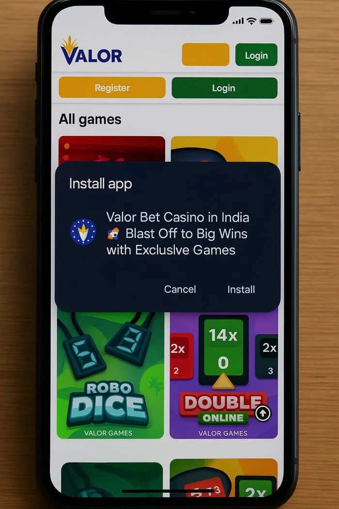 ValorBet mobile application